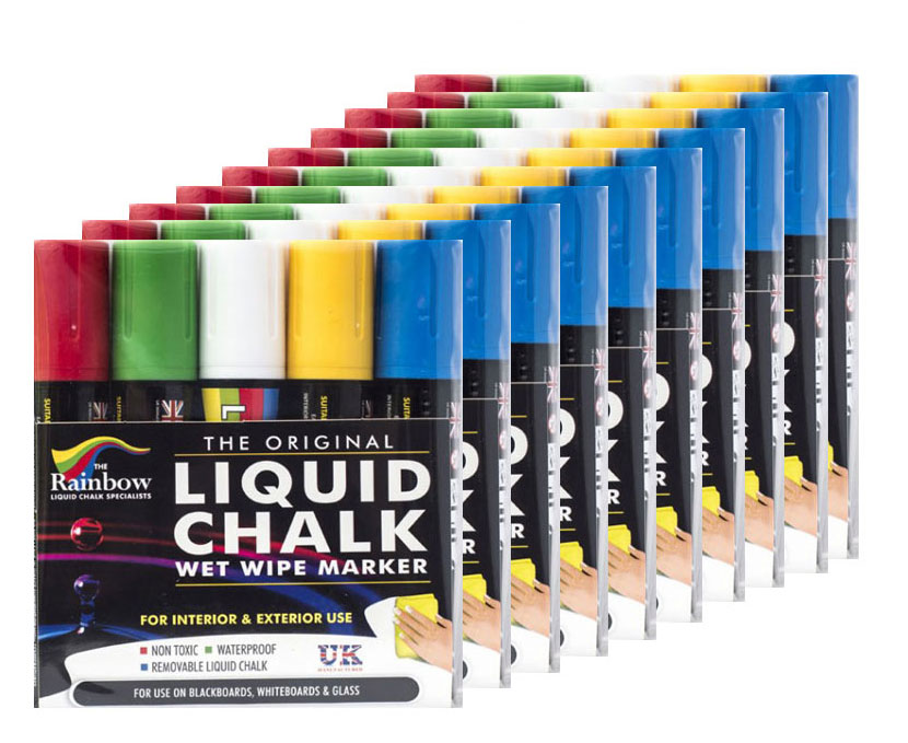 Cohas Wet-Wipe 5 Pastel Color Liquid Chalk Markers with